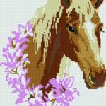 Алмазная мозаика Конь в цветах (Brushme EF021)