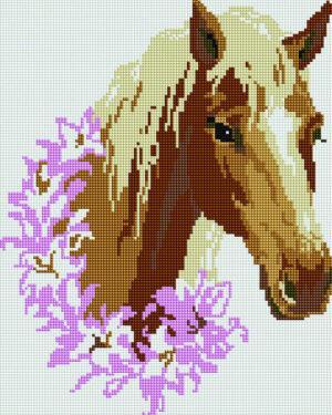 Алмазная мозаика Конь в цветах (Brushme EF021)