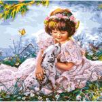 Картина по номерам Девочка с далматинцем (Brushme GX8553)