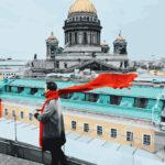 Картина по номерам Красный шарф в путешествии (Brushme GX26238)