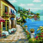 Алмазная мозаика Набережная у гор (Brushme GF244)