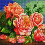 Алмазная мозаика Нежные розовые розы (Brushme GF1679)