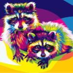Картина по номерам Радужные еноты (Brushme PGEX5387)