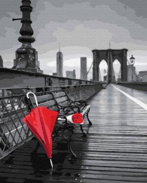 Картина по номерам Красный зонт на мосту (Brushme GX30656)