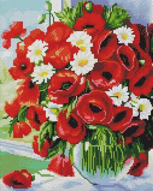 Алмазная мозаика Букет из маков и ромашек (Brushme GF4127)