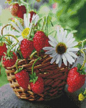 Алмазная мозаика Корзина ромашек с клубникой (Brushme GF3405)