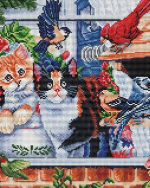 Алмазная мозаика Котики в саду (Brushme GF3022)