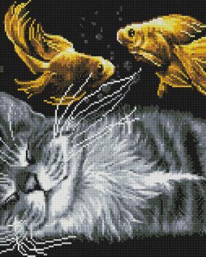 Алмазная мозаика Мечты кота (Brushme GF2902)