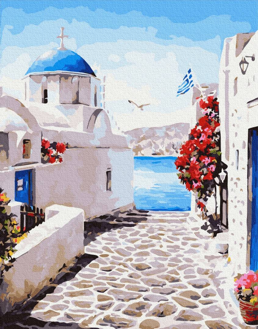 Картина по номерам Улица Санторини (Brushme GX27704) Картина по номерам Улица Санторини (Brushme GX27704)