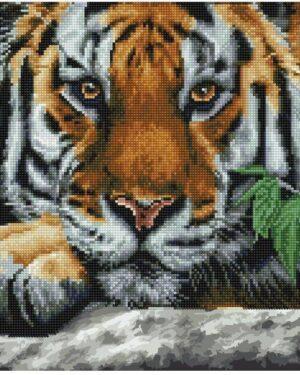 Алмазная картина-раскраска Взгляд тигра (Brushme GZS1009)