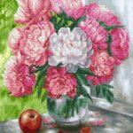 Алмазная картина-раскраска Ароматные пионы (Brushme GZS1012)