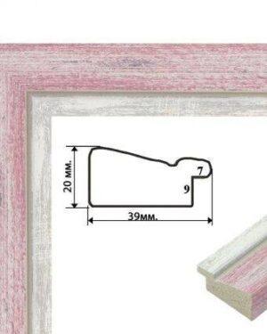 Багетная рамка (розовая посеребренная 4 см) (Brushme RN51)