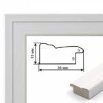 Багетная рамка (белая рельефная 3 см) (Brushme RN52)