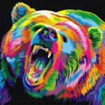 Картина по номерам Радужный медведь гризли (Brushme GX29958)