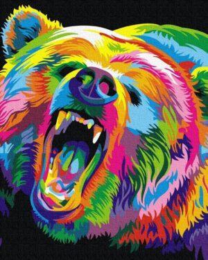 Картина по номерам Радужный медведь гризли (Brushme GX29958)