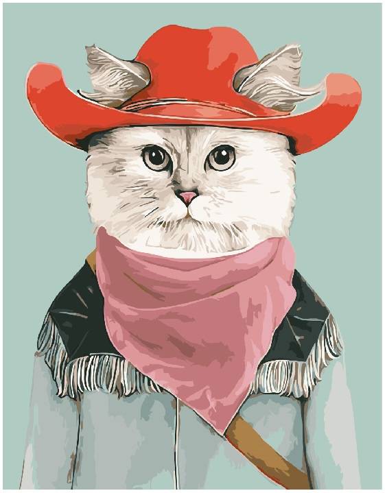 Картина по номерам Кот-ковбой (Brushme GX9429)