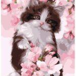 Картина по номерам Котик в розовом цвету (Brushme GX24603)