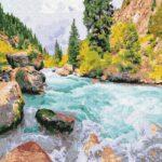 Картина по номерам Хрустальная река в горах (Brushme GX36546)