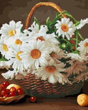 Алмазная картина-раскраска Ромашки и вишни (Brushme GZS1136)