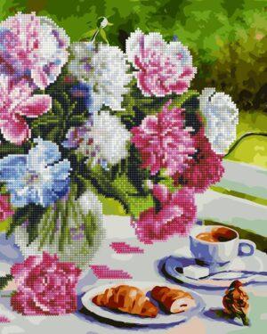 Алмазная картина-раскраска Завтрак в саду (Brushme GZS1137)