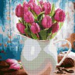 Алмазная картина-раскраска Тюльпаны для любимой (Brushme GZS1140)