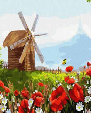Картина по номерам Мельница в маковом поле (Brushme GX34359)