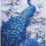 Алмазная картина-раскраска Павлин на ветках магнолии (Brushme GZS1060)