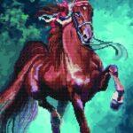 Алмазная картина-раскраска Гнедая лошадь (Brushme GZS1085)