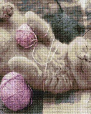 Алмазная мозаика Котик в клубочке (Brushme GF4801)