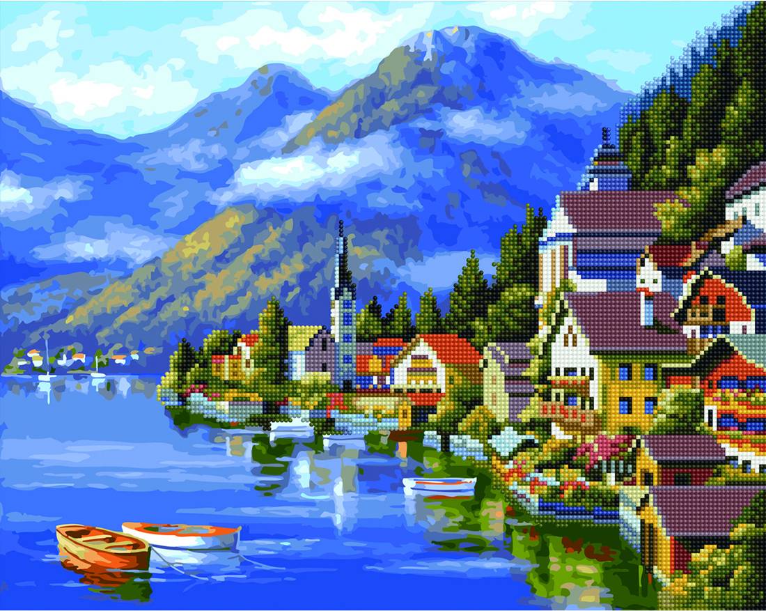 Алмазная картина-раскраска Город-сказка (Brushme GZS1039)