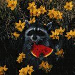 Картина по номерам Енотик в цветах (Brushme GX35781)