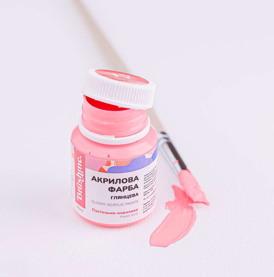 Акриловая краска глянцевая Пастельно-коралловая (Brushme ACPT47)