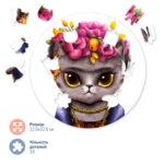 Деревянные пазлы Кошка Фрида ©Марианна Пащук (Brushme BP22S)