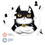 Деревянные пазлы Котик Бетмэн ©Марианна Пащук (Brushme BP23S)