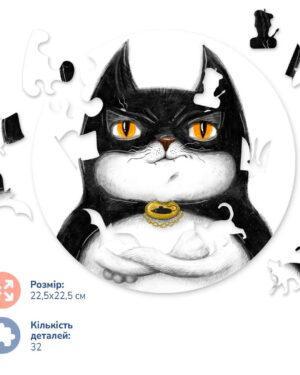 Деревянные пазлы Котик Бетмэн ©Марианна Пащук (Brushme BP23S)