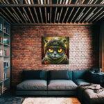 Постер на холсте Котик разведчик ©Марианна Пащук (Brushme CN53124S) 30×30 см