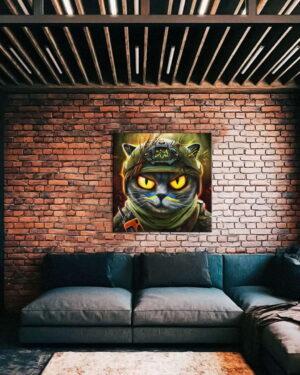 Постер на холсте Котик разведчик ©Марианна Пащук (Brushme CN53124S) 30×30 см