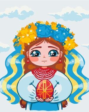 Картина по номерам Маленькая украиночка @ Ольга Бородай (Brushme BS53155)