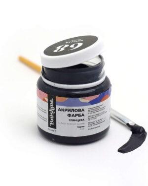 Акриловая краска глянцевая Черная (Brushme AP5068)