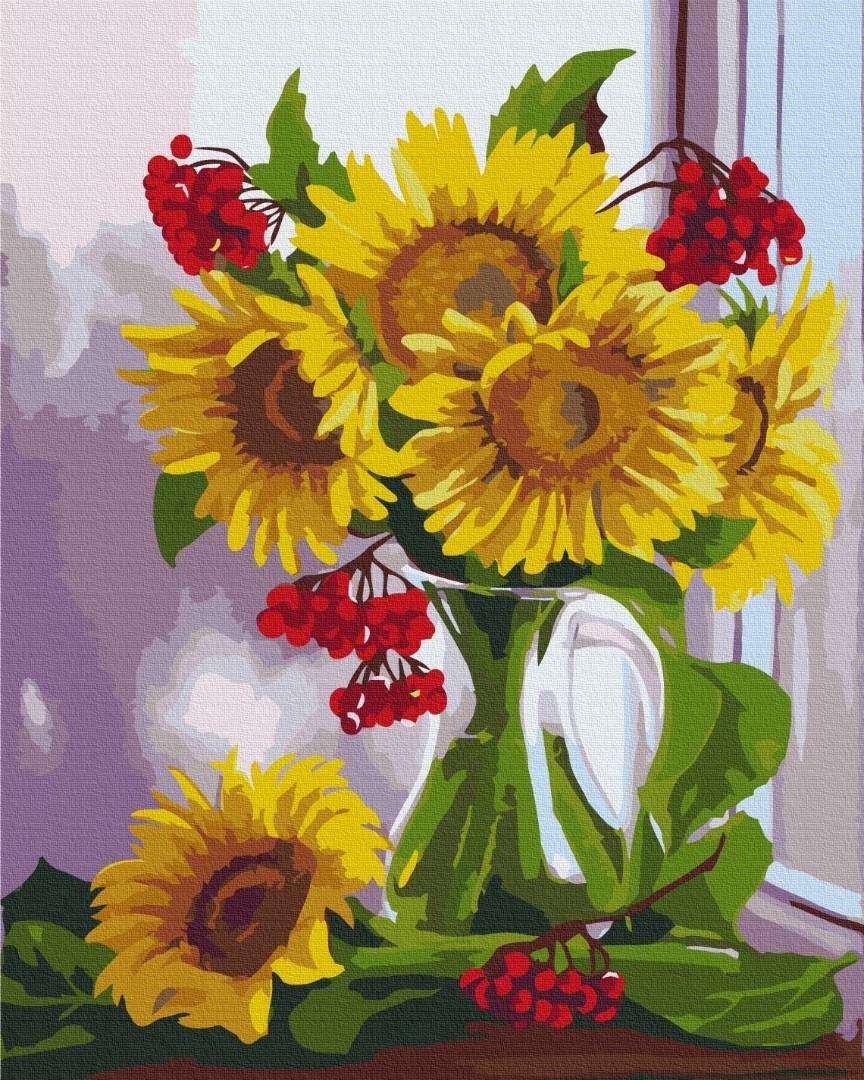 Картина по номерам Калиновые подсолнухи © Valentyna Ivanova (Brushme BS53485)