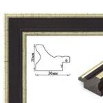 Багетная рамка (темное дерево в обрамлении, 3 см) 40х50 (Brushme RN74)