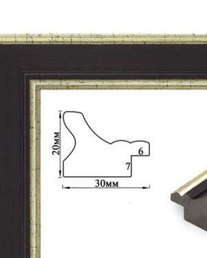 Багетная рамка (темное дерево в обрамлении, 3 см) 40х50 (Brushme RN74)