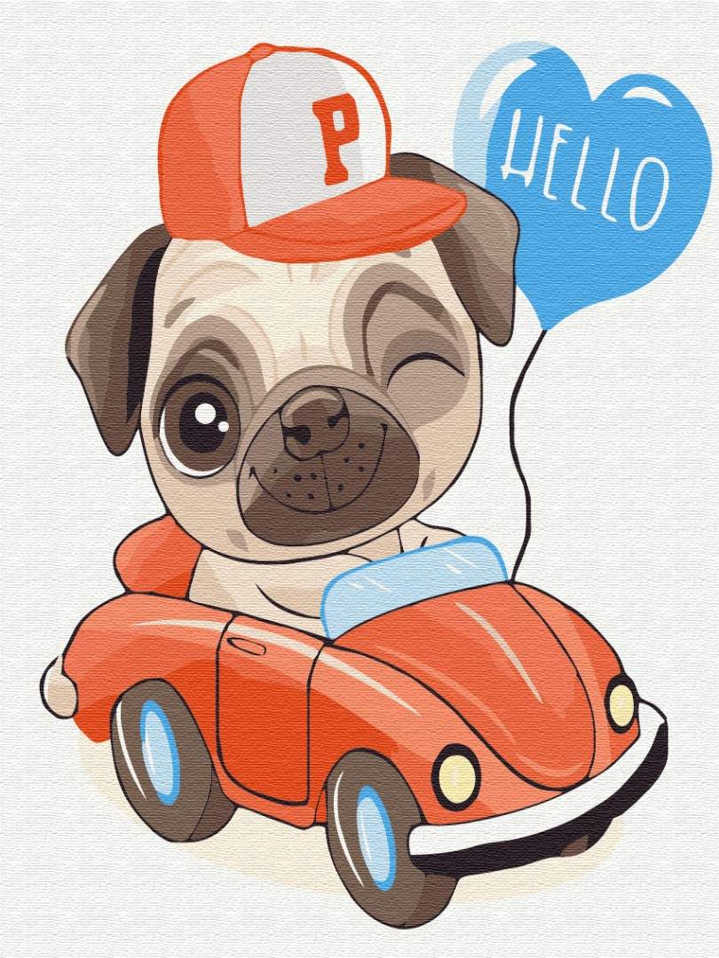 Картина по номерам Приветик от мопса 30х40 (Brushme KBS7110)